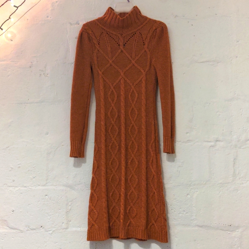 Rust colored sweater dress